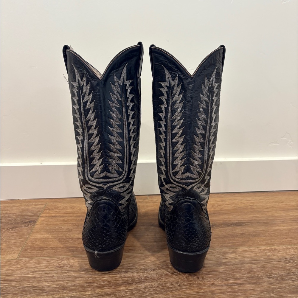Vintage black leather cowboy boots - Picture 4 of 6